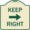 Signmission Keep Right Right Arrow Heavy-Gauge Aluminum Architectural Sign, 18" x 18", TG-1818-23891 A-DES-TG-1818-23891 - alternate 1